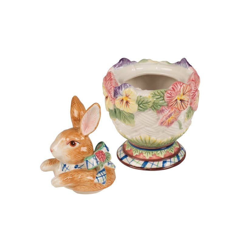 Fitz & Floyd Halcyon Rabbit Sugar/Creamer Set Brown Bx Pkg