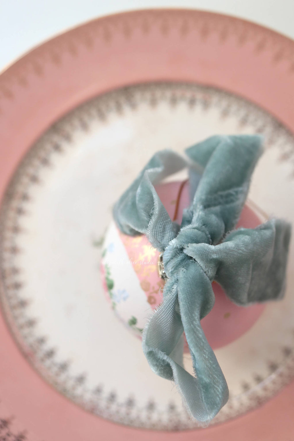 Coral medallion hand-painted ornament