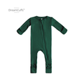 Baby Bamboo Pajamas w/ DreamCuffs™: Forest Green / 0 - 3 Months