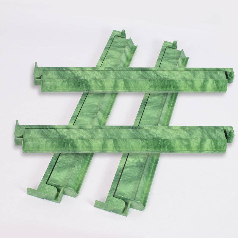 Yu Sheng Mahjong Ruler – American Style 2-in-1 Rake & Jewish Ruler, Mahjong Rack, 17.5 Inch with Pusher: Tortoise-shell