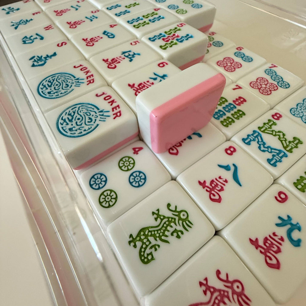 Mahjong Studios – Rose Dragon American Mahjong Tile Set (166 Tiles): All In One - Carry Bag + Tiles & Bag + Mat + Racks + Instructions