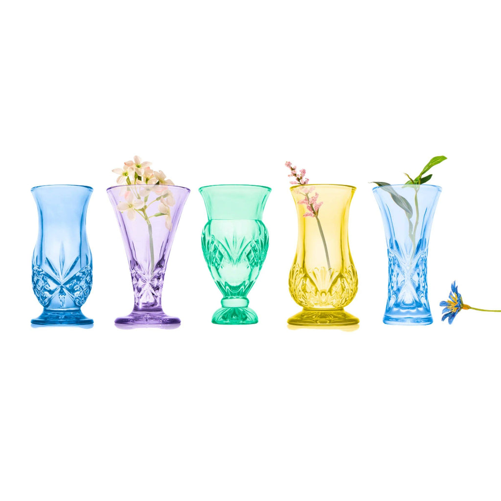 Dublin Crystal 5 Piece Spring Bud Vase Set