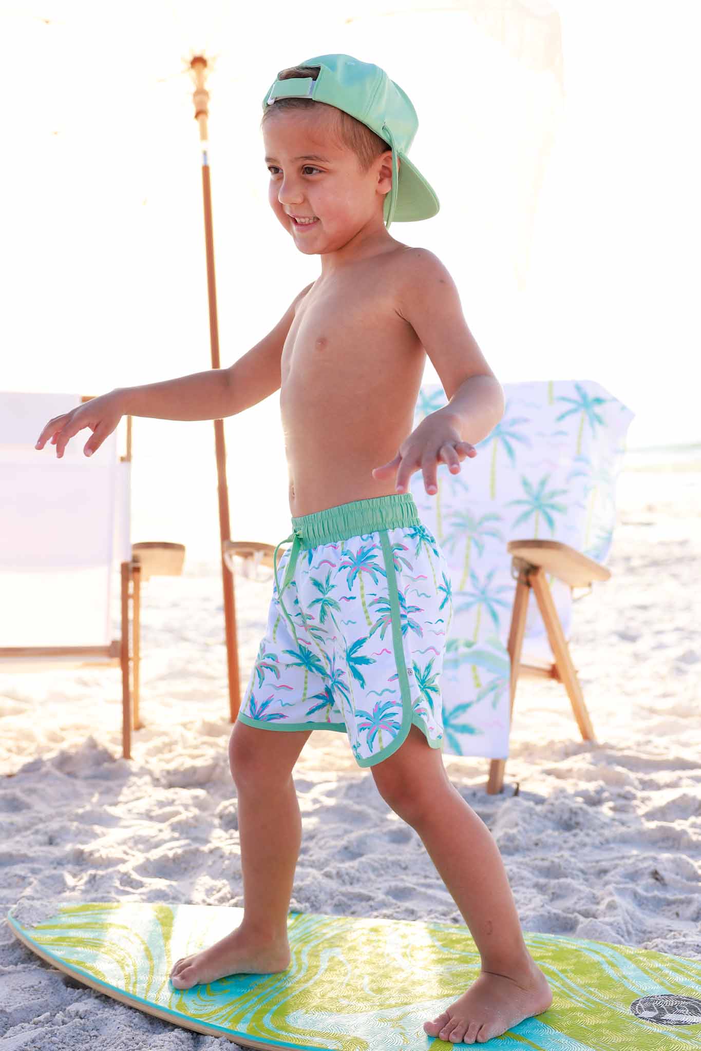 Boy's Swim Trunks | Blue Lagoon: 0-3 months