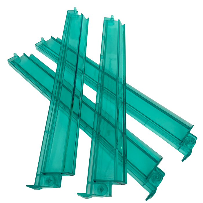 Mahjong Rack and Pusher Set of 4 - Multi Colors Blue Purple Red Green Clear: Green