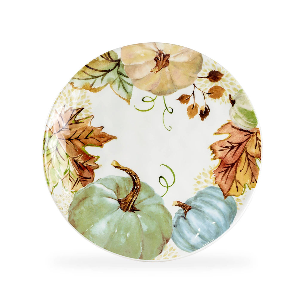 Fall Pumpkins with Leaves 10.5" Dinner Plate