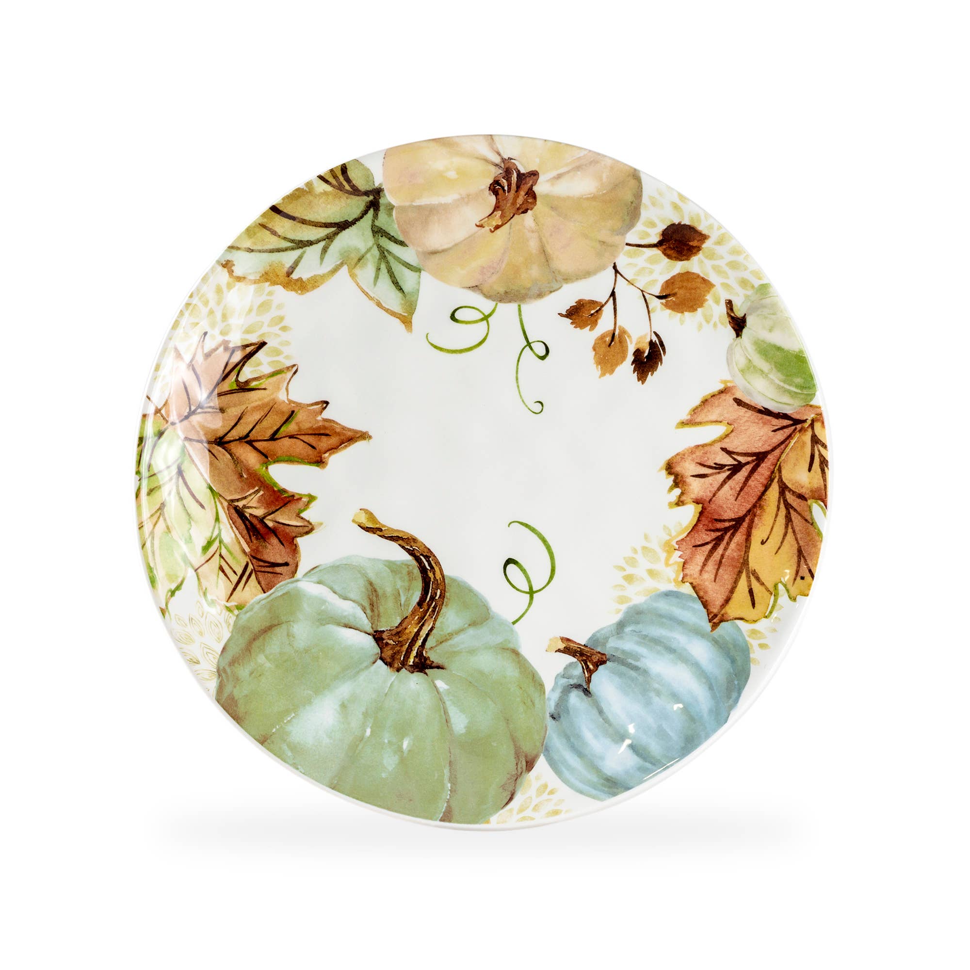 Fall Pumpkins with Leaves 10.5" Dinner Plate