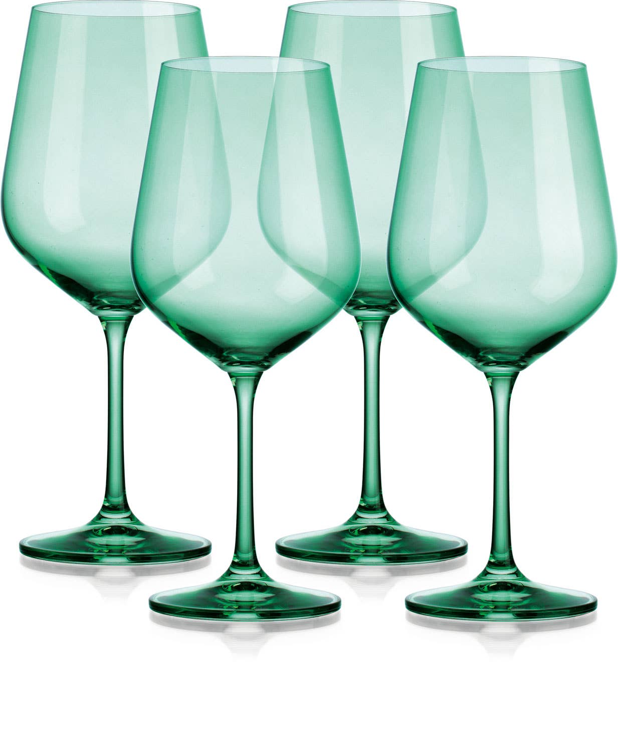 Set of Four Colored Red Wine Glasses - multi color avail: Cobalt