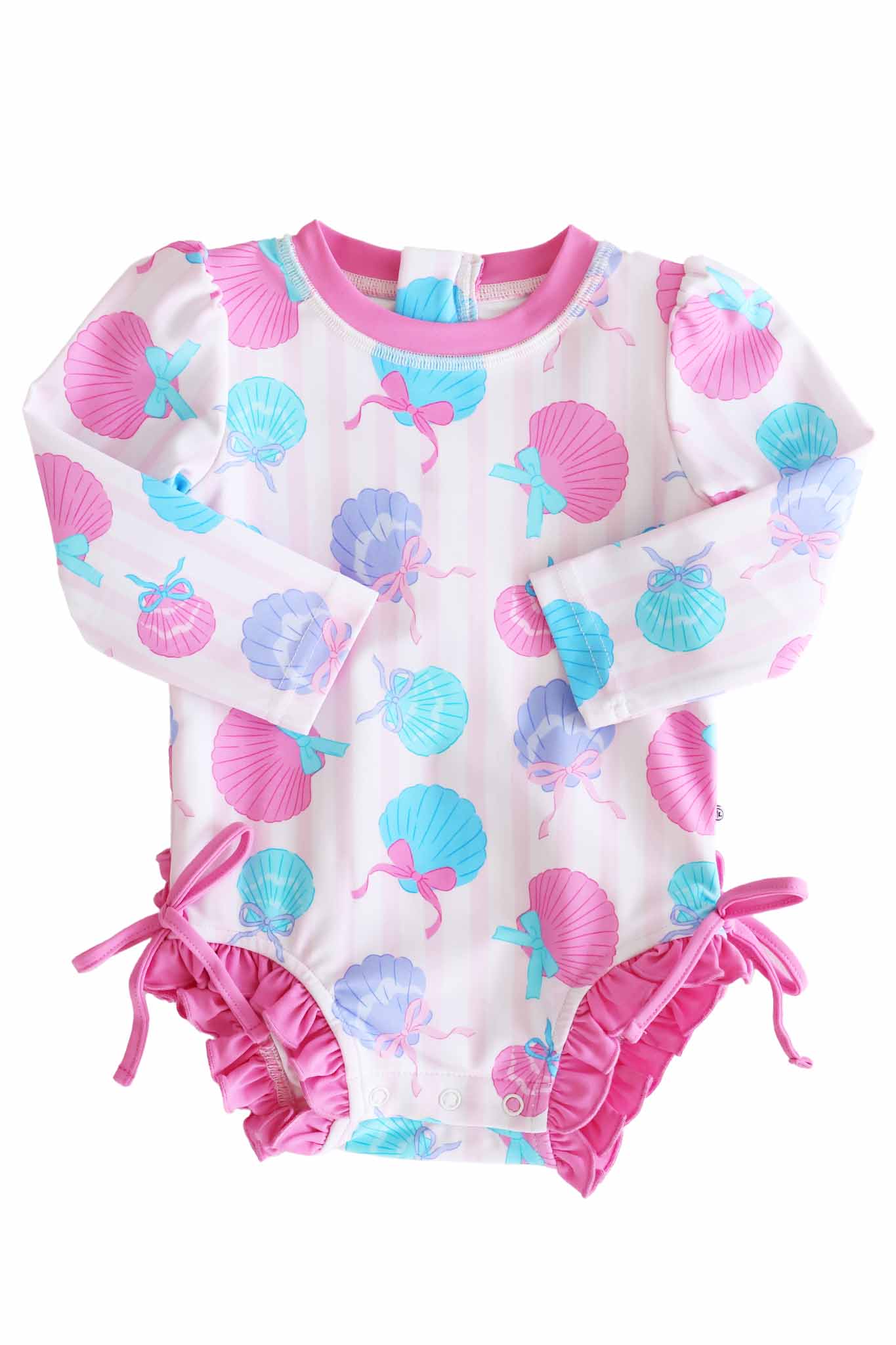 Long Sleeve Rash Guard With Ruffle Bottom | Seaside Sweetie: 2T