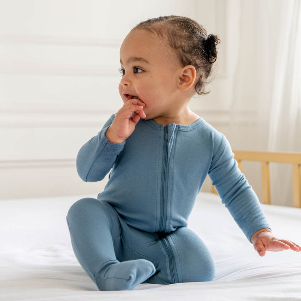 Baby Bamboo Pajamas w/ DreamCuffs™: Misty Mauve / 0 - 3 Months