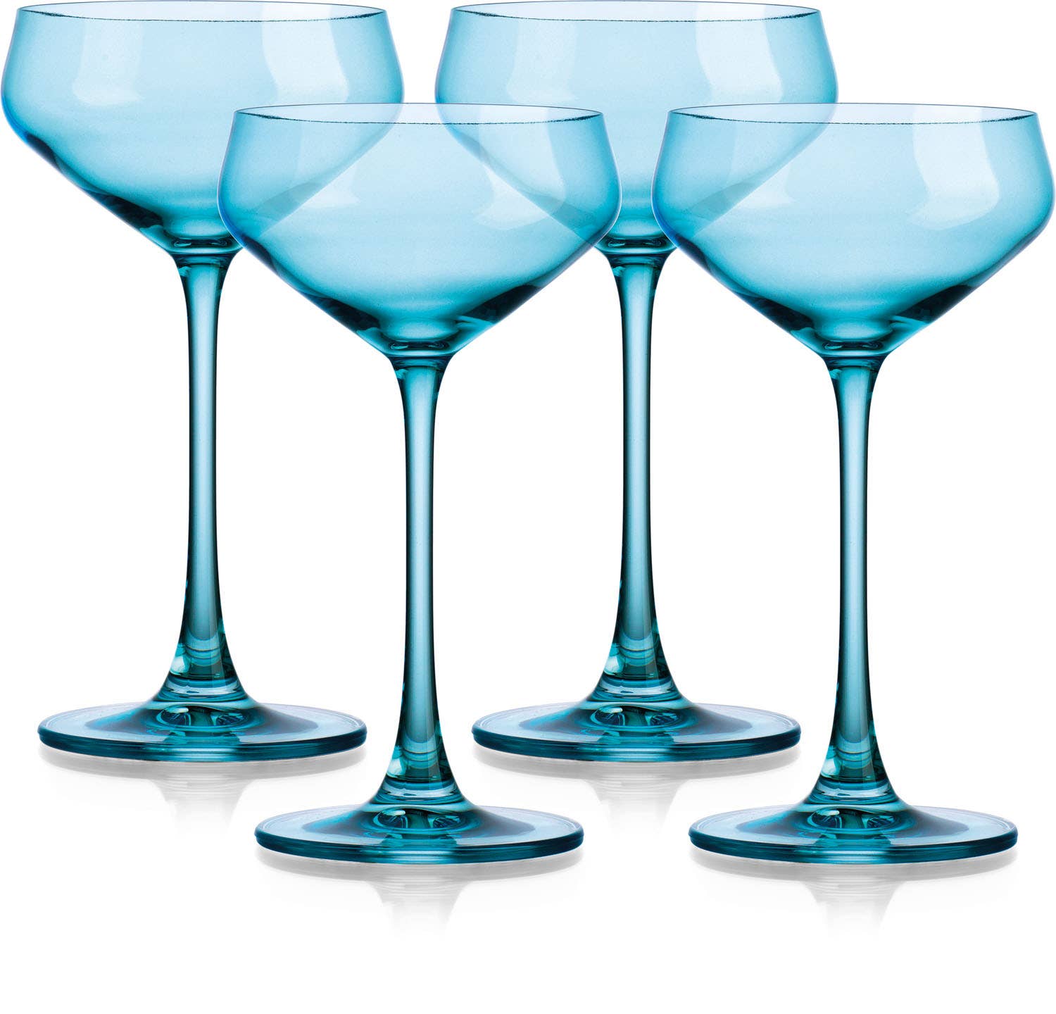 Set of Four Colored Coupes - Multi Colors Avail: Purple