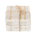 Marble Square Inlay Coaster Set: White / Marble