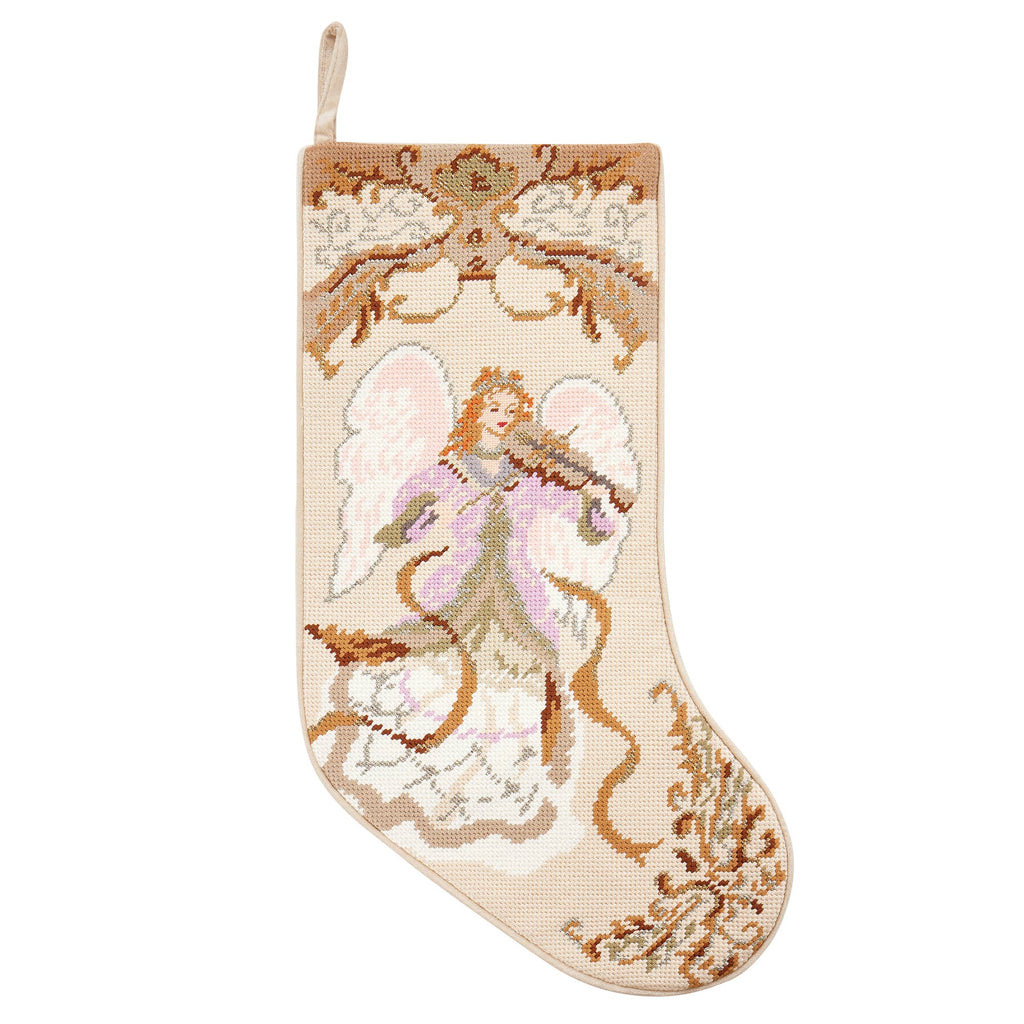 Angel w/Violin Embroidered Stocking