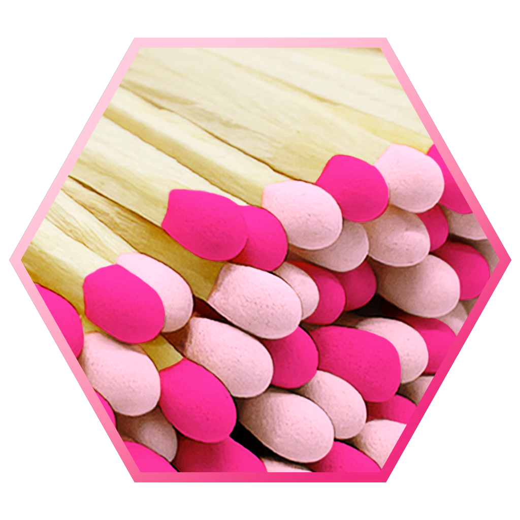 2" Matches in Cork Top Jar - Colors of Your Choice: Red Light Pink & Hot Pink