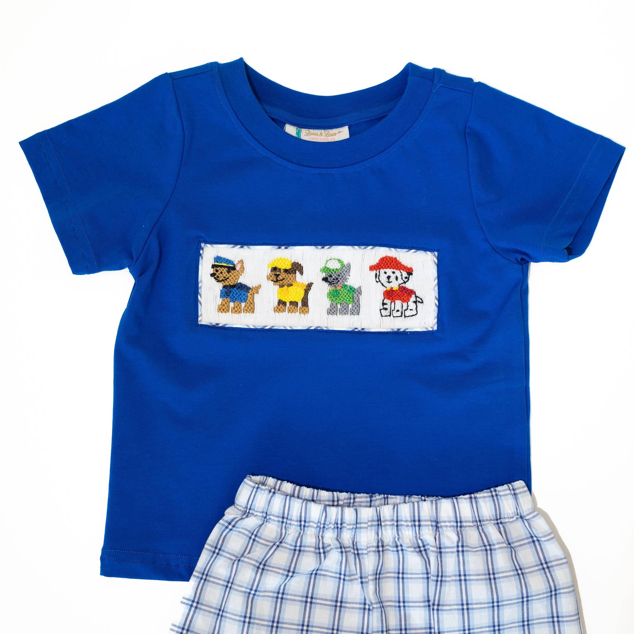 Boys Paw Love Smocked Shorts Set : 5T