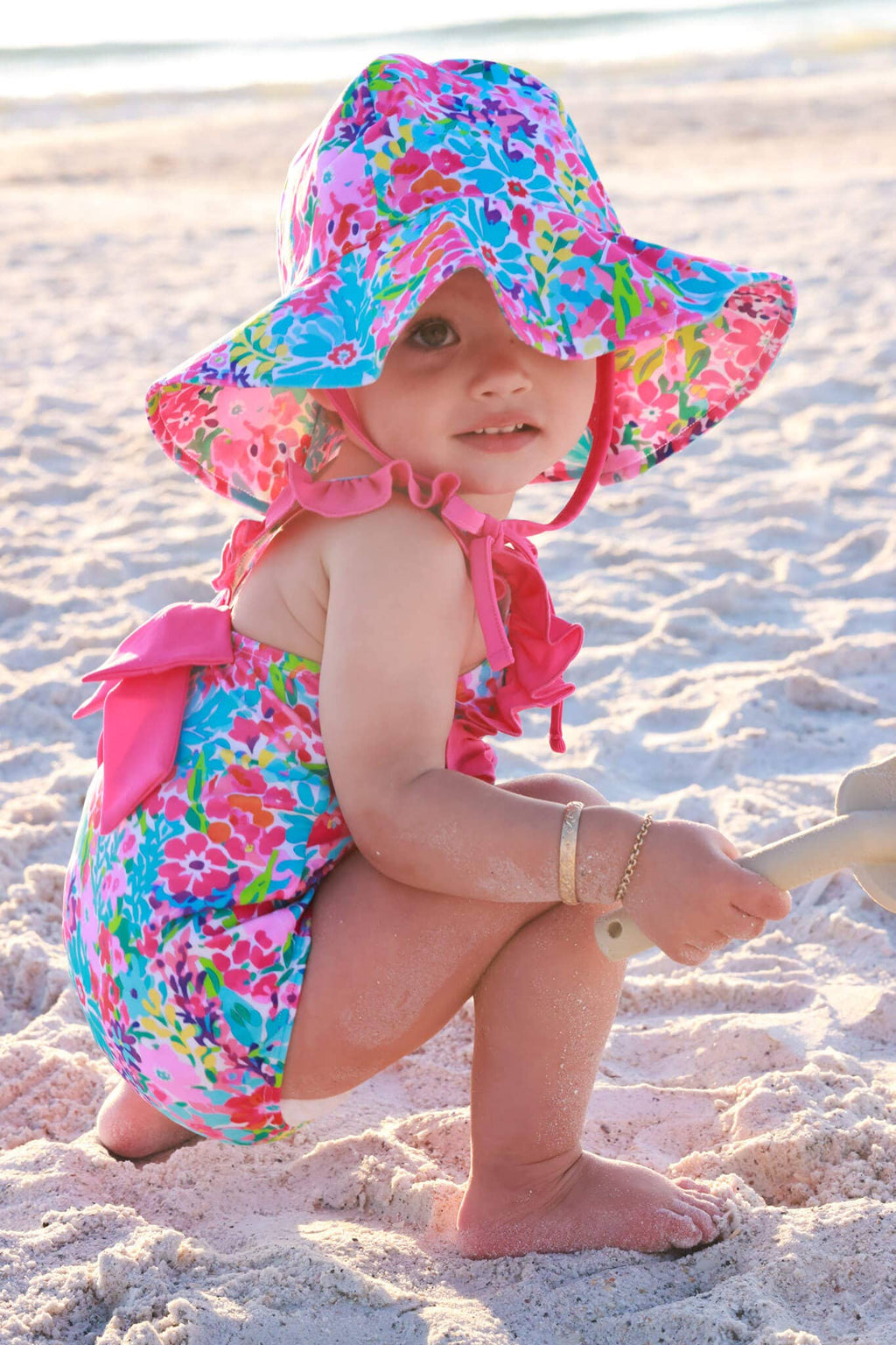 Printed Sun Hat | Petal Splash: S