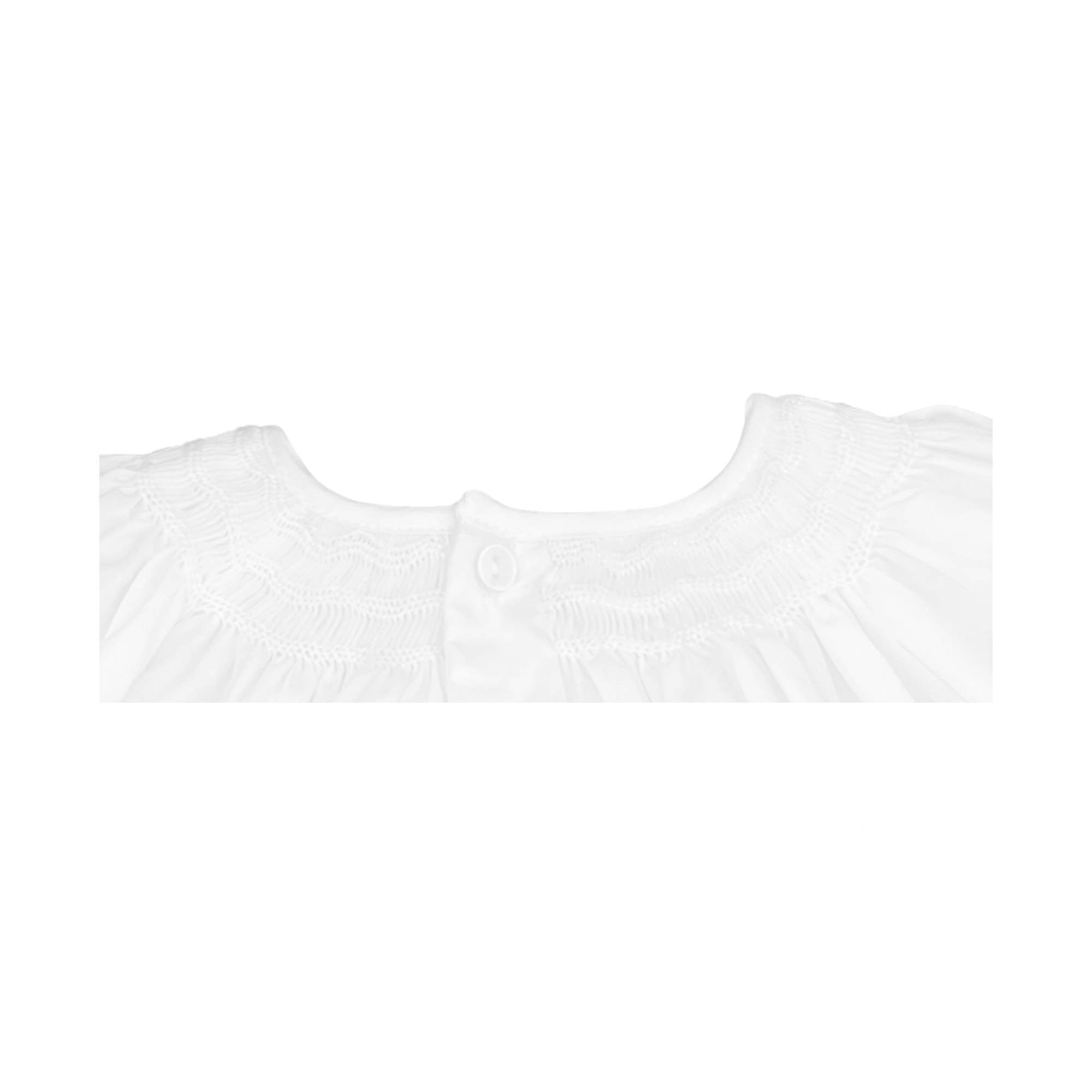 Daygown with Wave Smocking: White / 6 Month