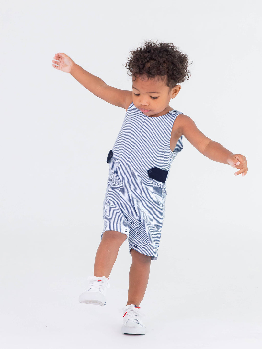Baby Boys Blue Seersucker Classic Jon Jon: Blue / 18-24m