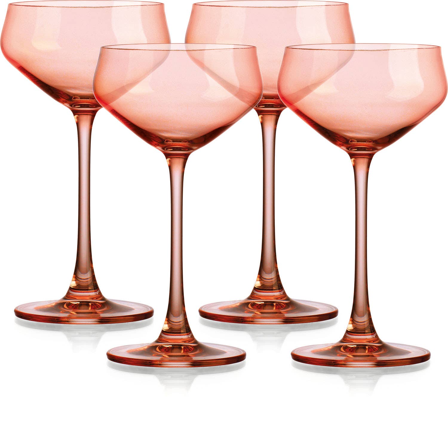 Set of Four Colored Coupes - Multi Colors Avail: Purple