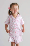 Girl's Two Piece Short Lounge Set | Coquette Garden: 4T