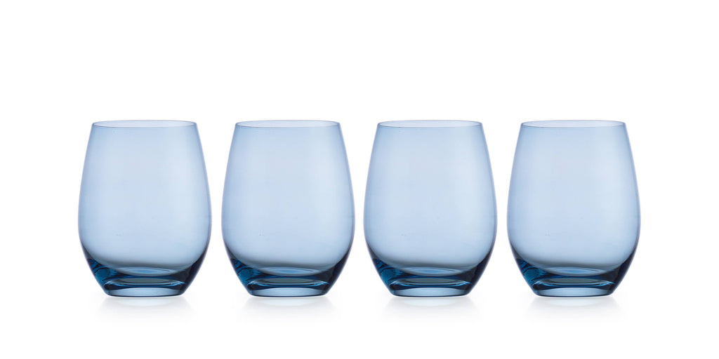 Set of Four Veneto Stemless Wine Glasses - Multi color avail: Amethyst