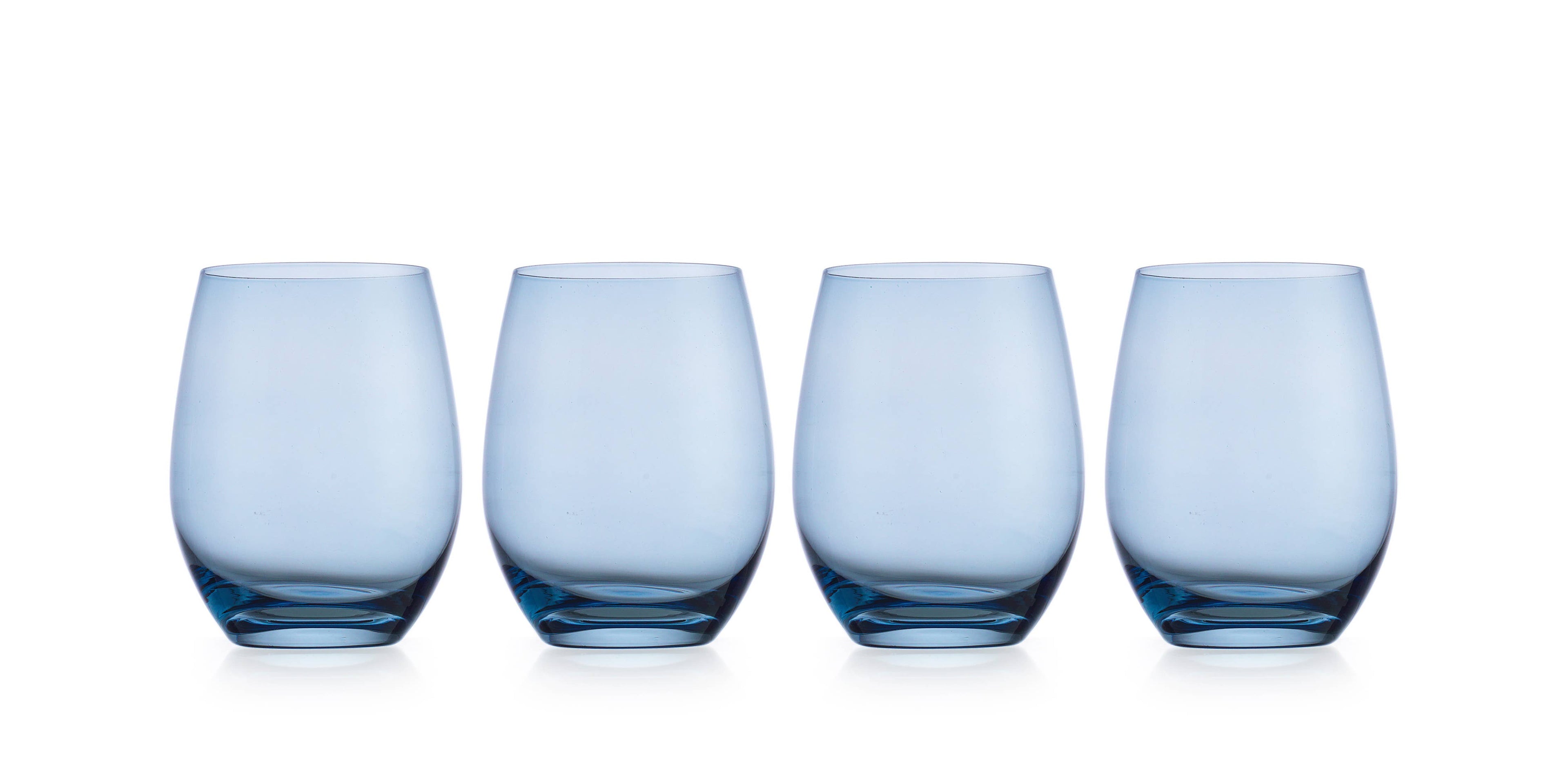 Set of Four Veneto Stemless Wine Glasses - Multi color avail: Amethyst