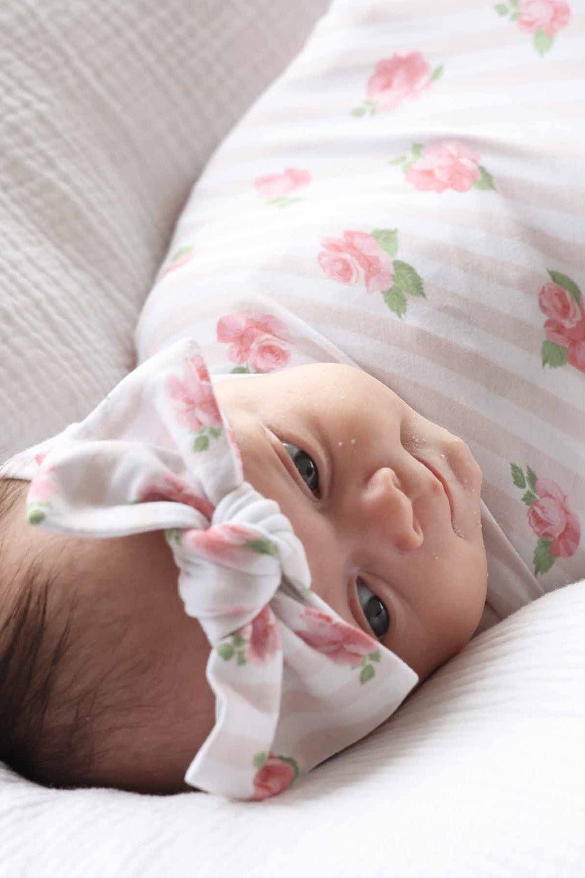 Rosy & Cozy Knit Large Bow Headwrap