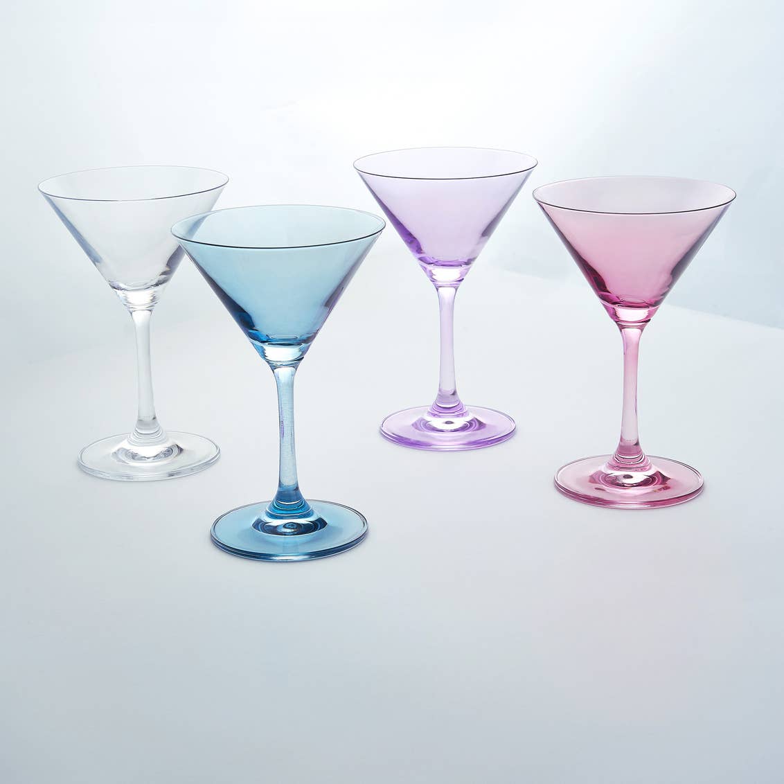 Set of Four Veneto Martini Glasses: Amethyst