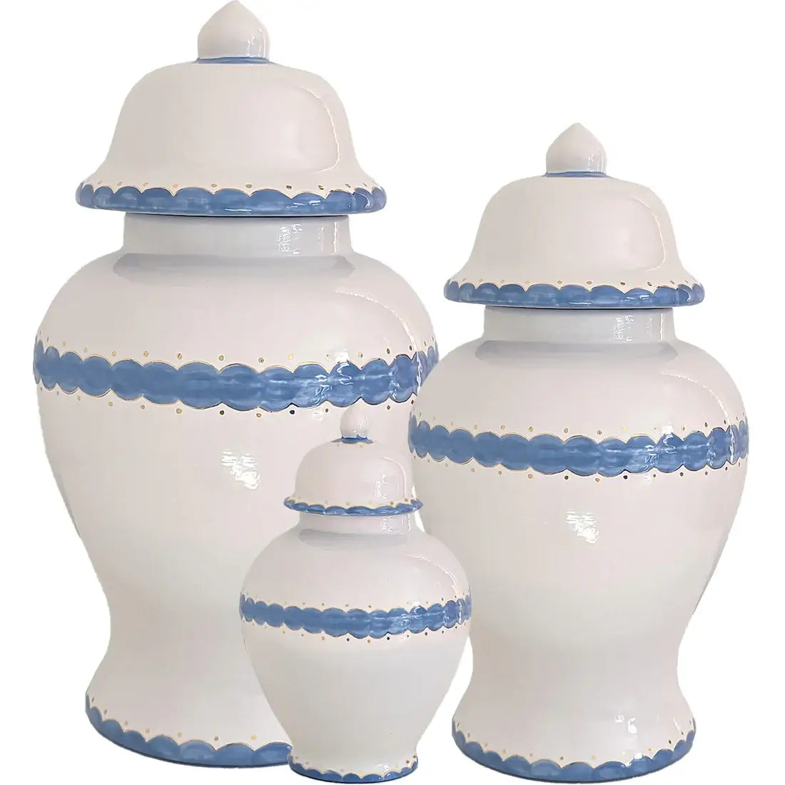 Scallop Ginger Jars in French Blue: Medium