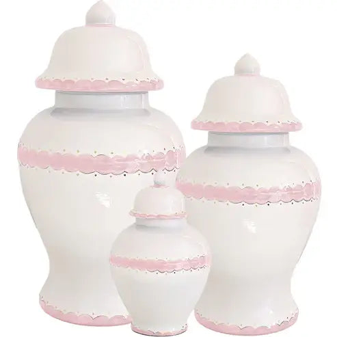 Scallop Ginger Jars in Light Pink: Medium