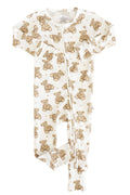 Beary Sweet Bamboo Waffle Convertible Zip Romper: 12-18 months