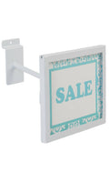 Rectangular White Faceout Sign Holder For Slatwall