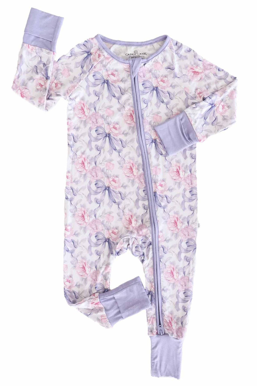 Leighton's Lavender Convertible Zip Romper: 0-3 months