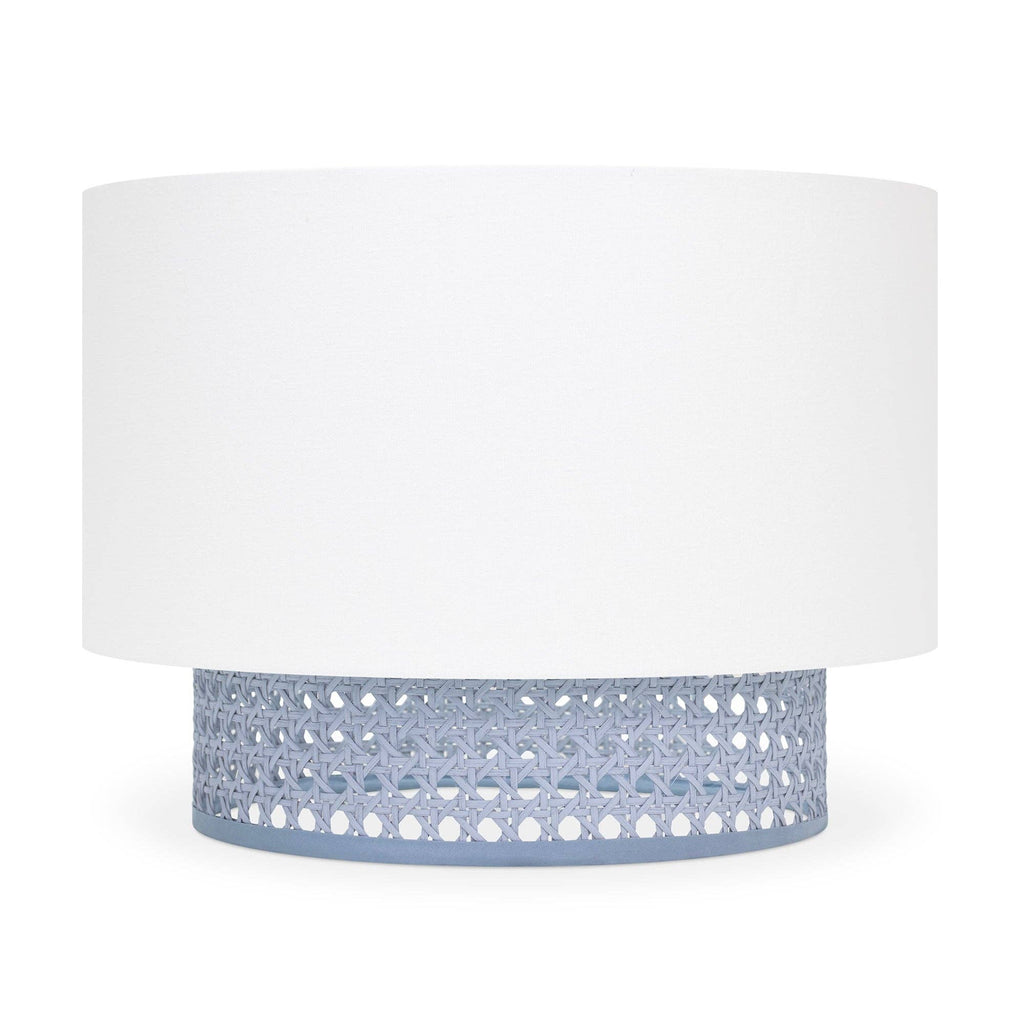 White Linen Shade with Windy Blue Cane