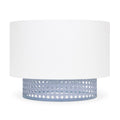 White Linen Shade with Windy Blue Cane