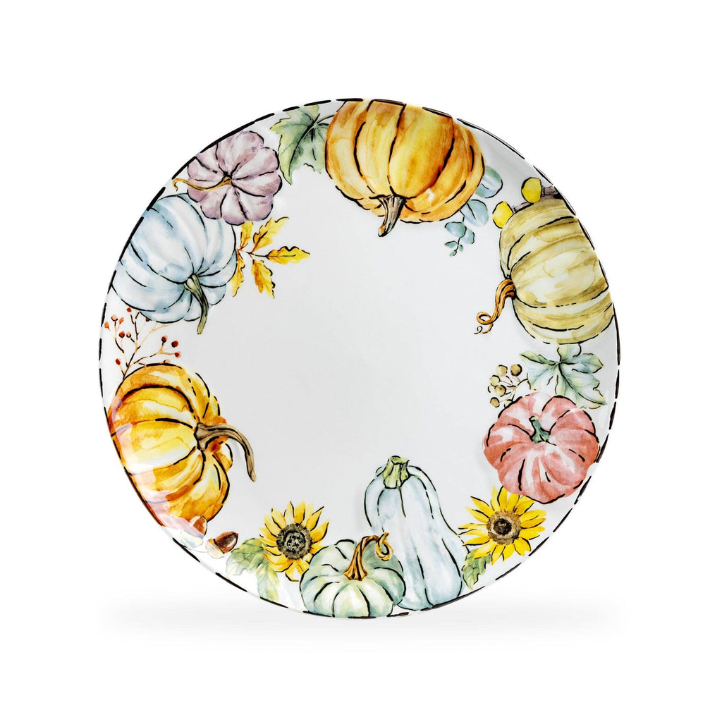 Fall Pumpkins with Sunflowers 10.5" Dinner Plate