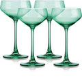Set of Four Colored Coupes - Multi Colors Avail: Green