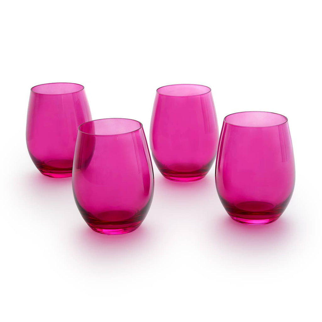 Set of Four Veneto Stemless Wine Glasses - Multi color avail: Frost