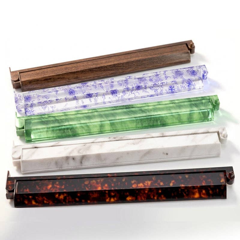 Yu Sheng Mahjong Ruler – American Style 2-in-1 Rake & Jewish Ruler, Mahjong Rack, 17.5 Inch with Pusher: Tortoise-shell