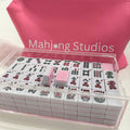Mahjong Studios – Blush & Bamboo American Mahjong Tile Set (166 Tiles): Tiles +Tile Bag +Dice & Instructions