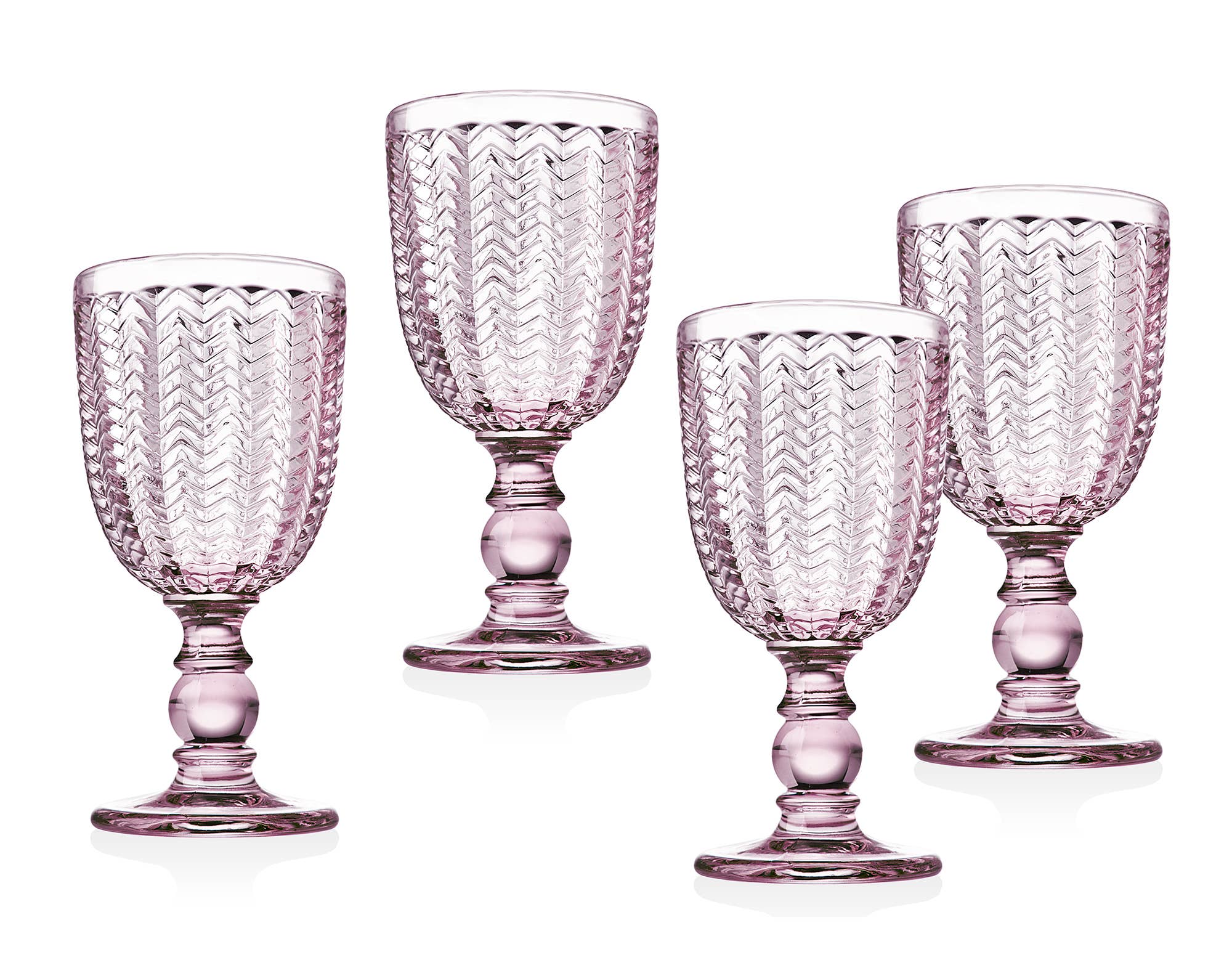 Set of Four Twill Goblets - Pink