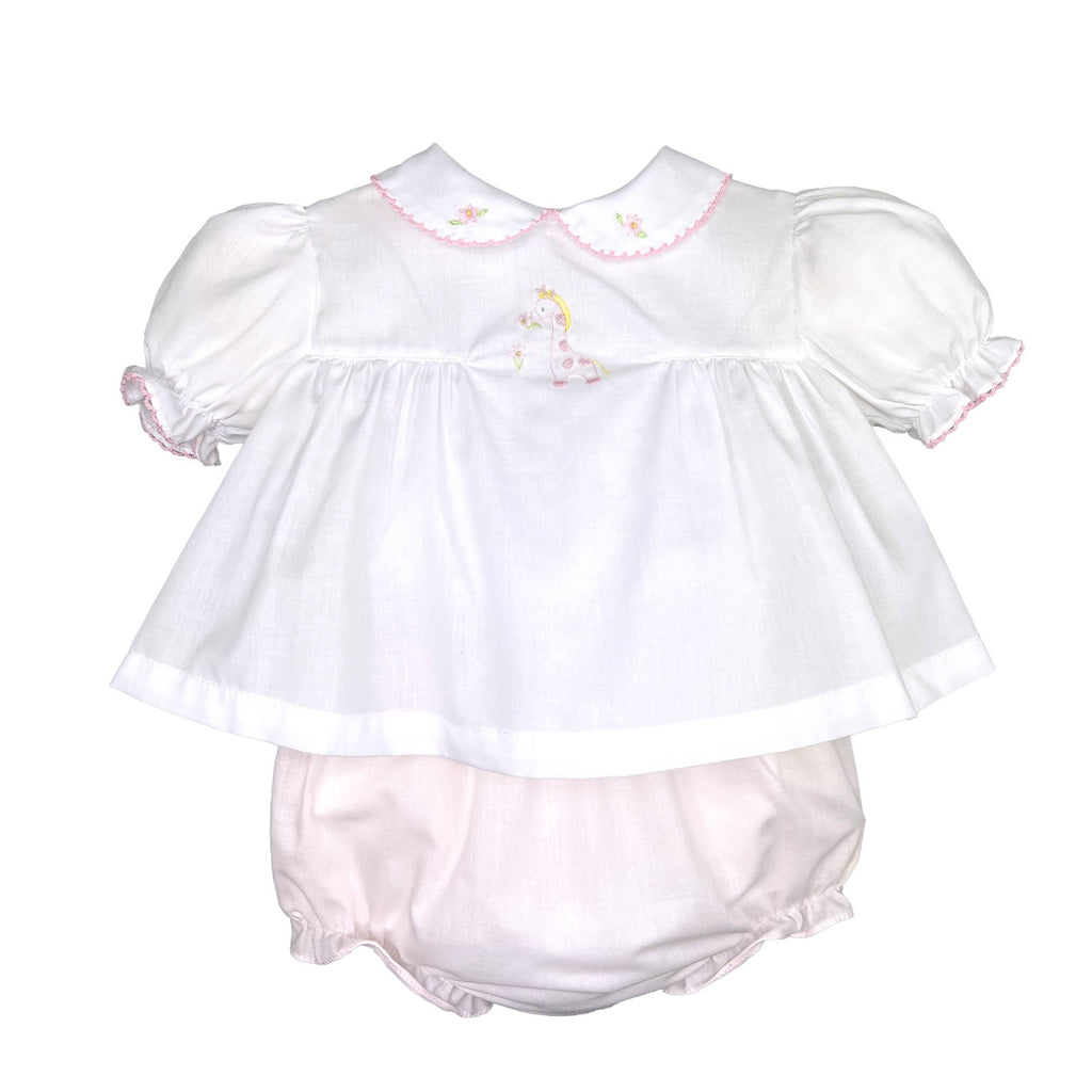 Embroidered Giraffe Diaper Set: Preemie