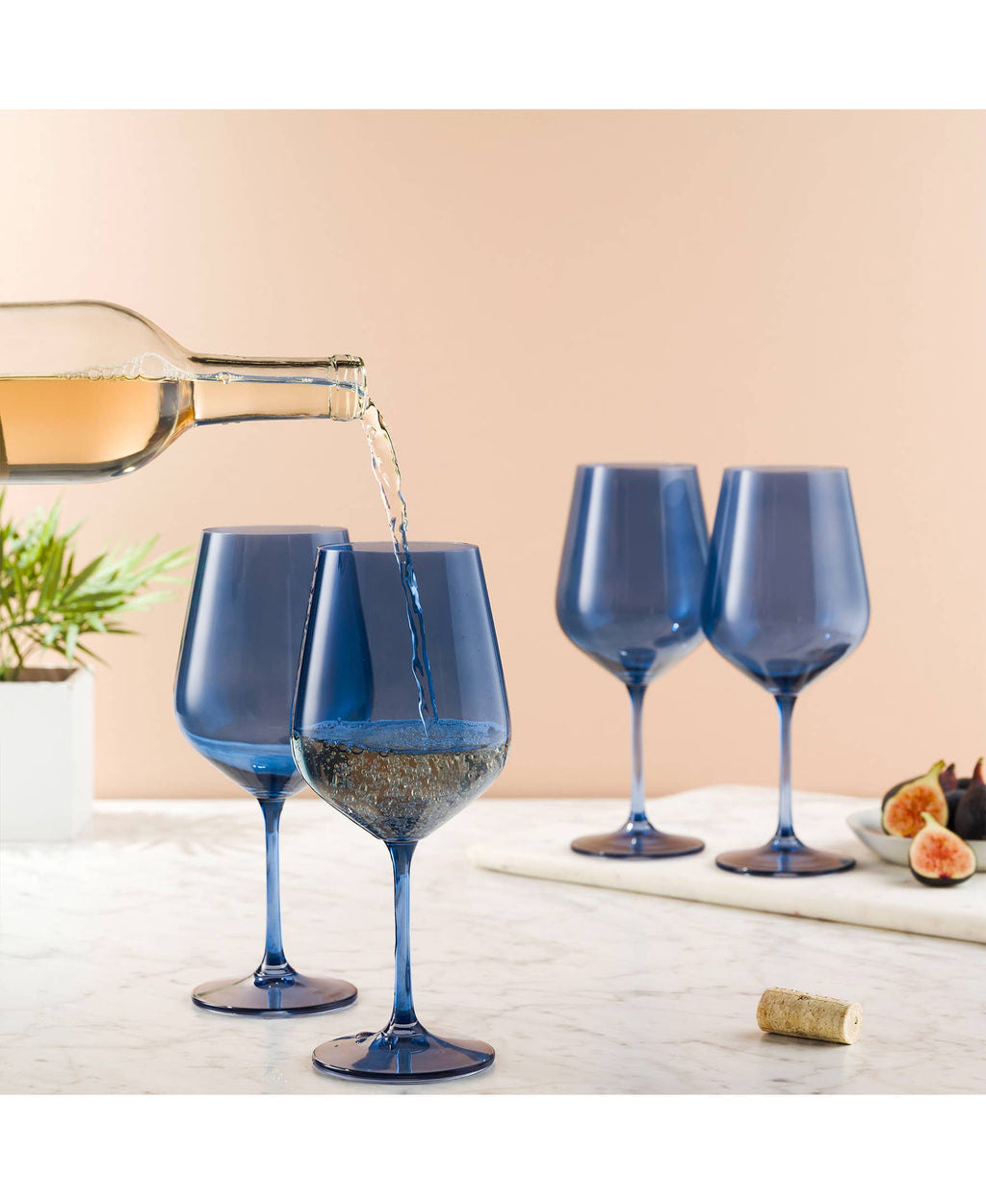 Set of Four Colored Red Wine Glasses - multi color avail: Amethyst