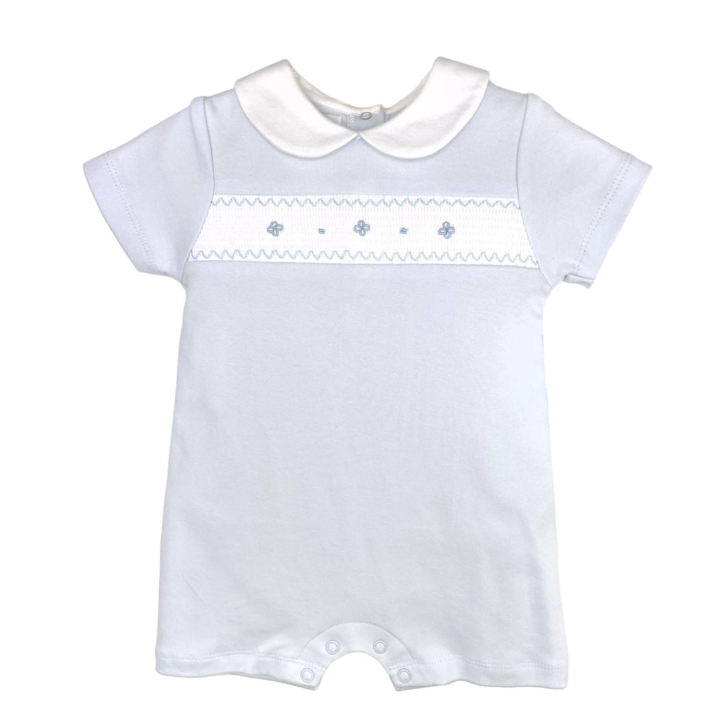 Smocked Knit Romper - 2 Colors!: White / 6 Month