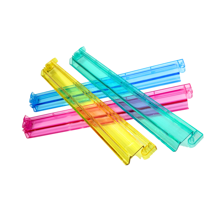 Mahjong Rack and Pusher Set of 4 - Multi Colors Blue Purple Red Green Clear: Purple