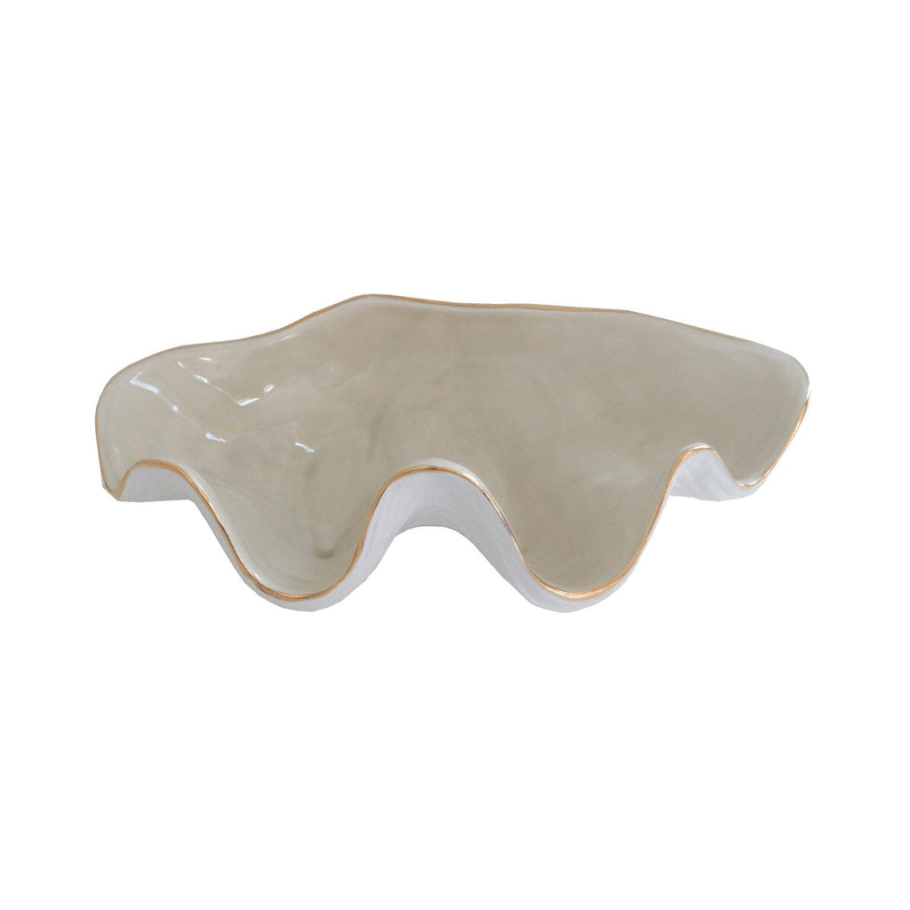 Clam Shell Bowl with 22K Gold Accent: Pink / Small