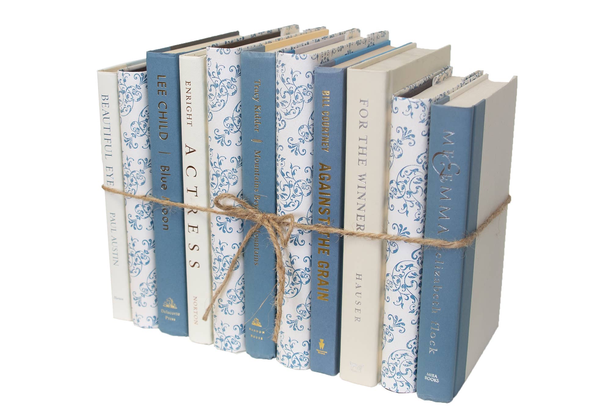 Decorative Blue Book Bundle - Cerulean and Cream Mixed Media: Blue