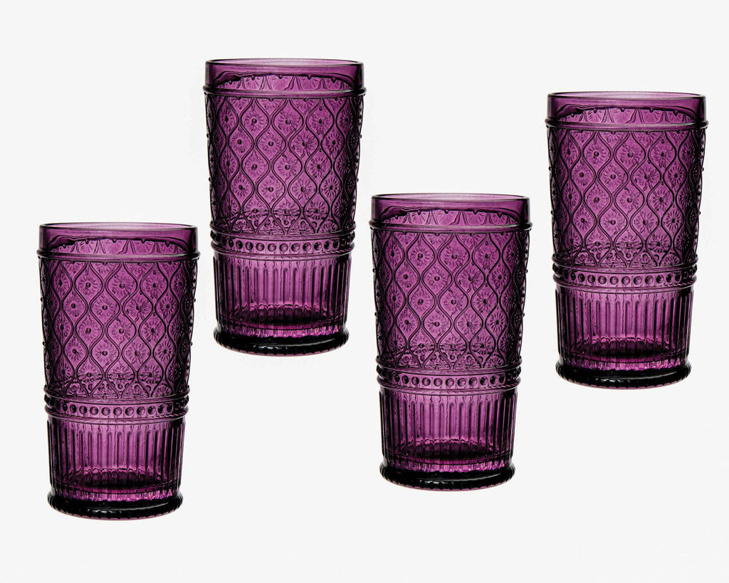 Set of Four Claro Plum Glasses - avail in DOF or Highball: Highball