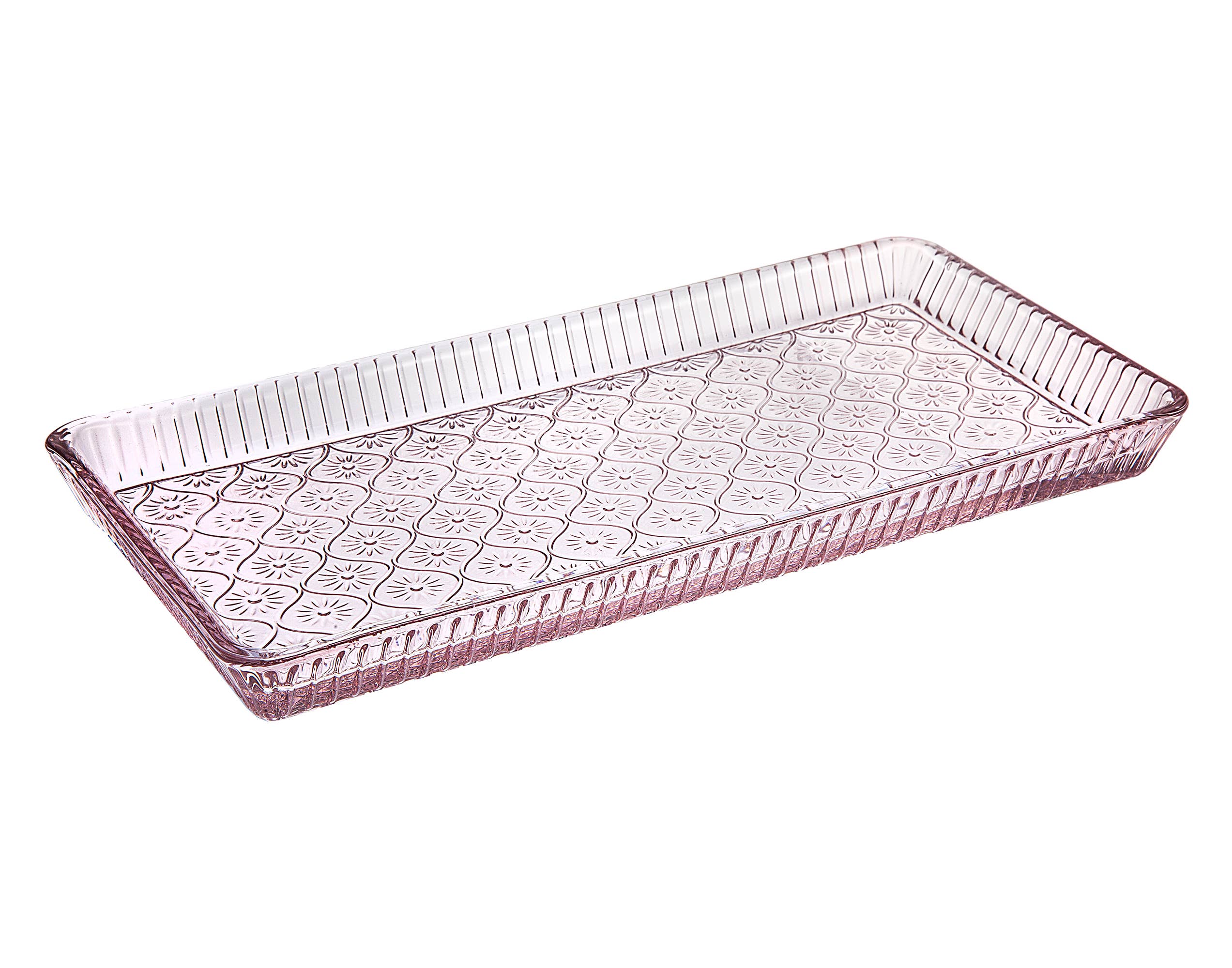 Pink Claro Tray: Pink / Non Leaded Crystal