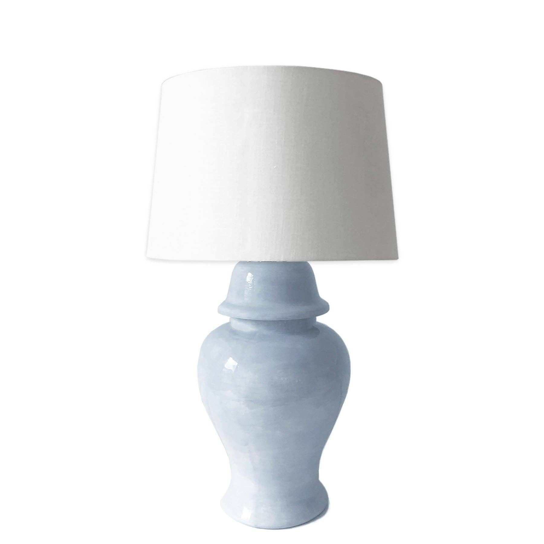Hydrangea Light Blue Ginger Jar Lamp: Medium