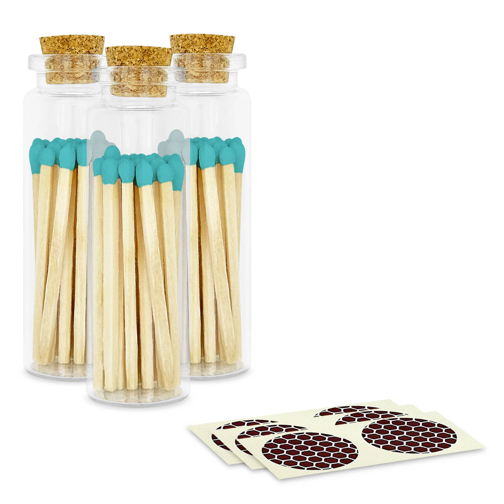 2" Matches + Small Bottle - Color of Your Choice + Strikers: Turquoise